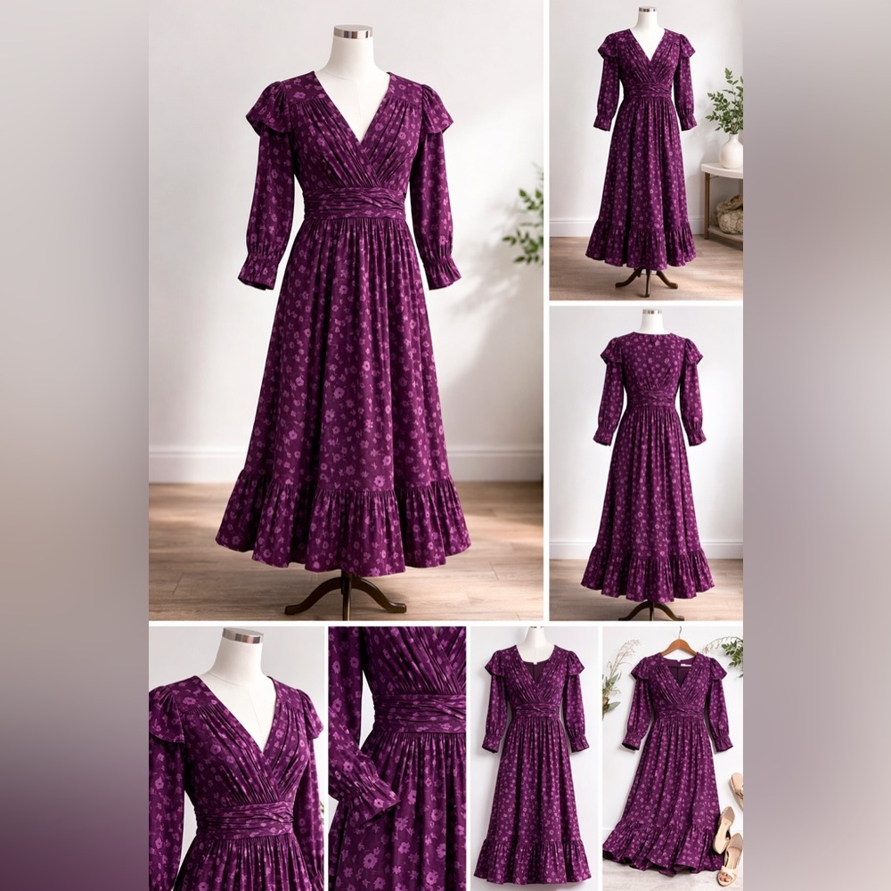 Gal Meets Glam Plum Floral Maxi Dress